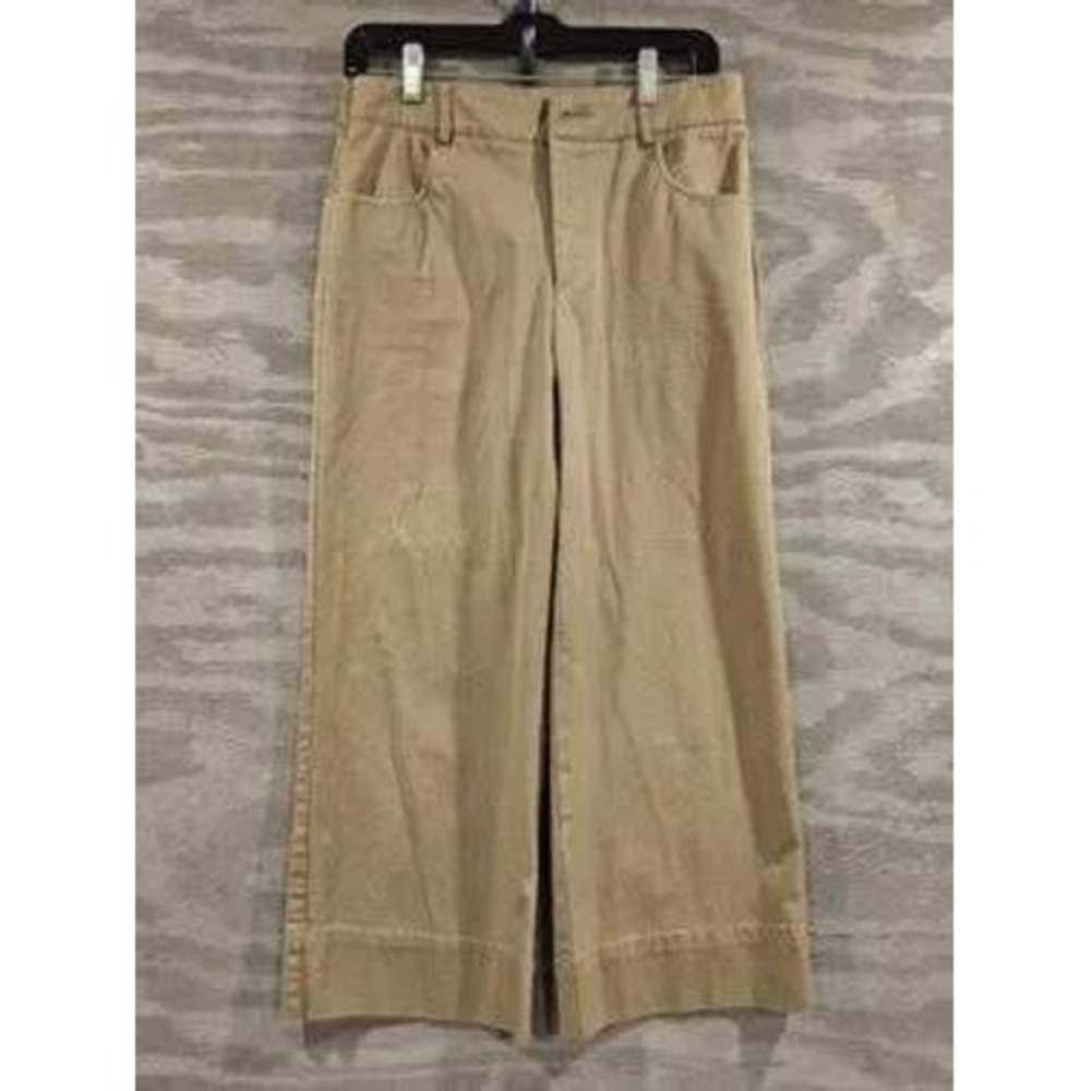 Zara Woman Khaki Tan Wide Leg Culotte Pants High Waist Size Medium 7964/608